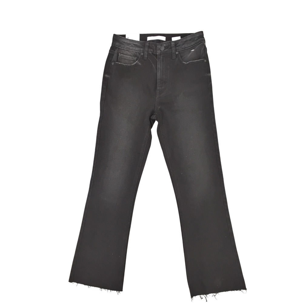 Eunina Tobi Super High Rise Mom Jeans Black Raw Hem Ankle Denim Size 5-New